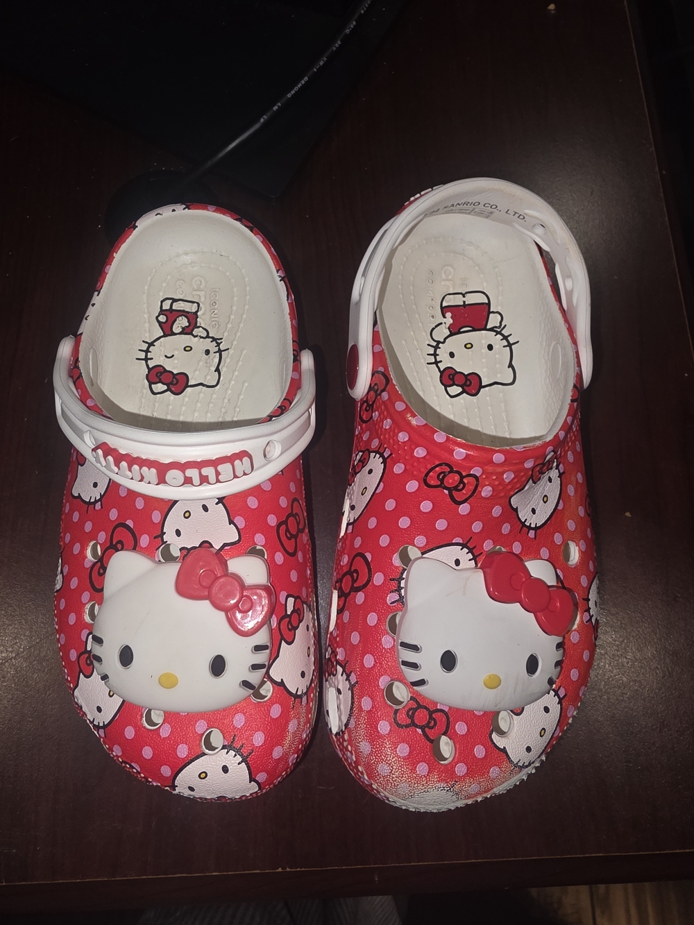 CROCS Kids' Red Hello Kitty Clog Sandals with White Straps